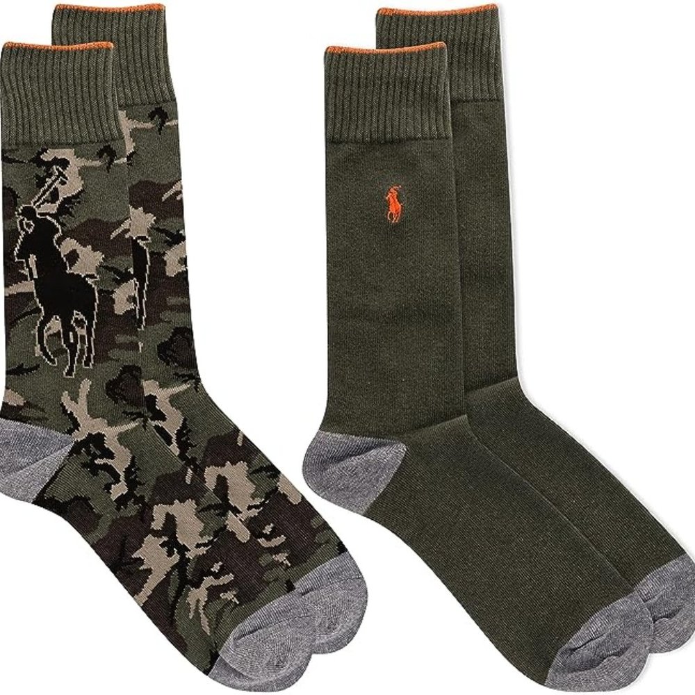 POLO RALPH LAUREN Men's Camo Collegiate Bear Slack Socks